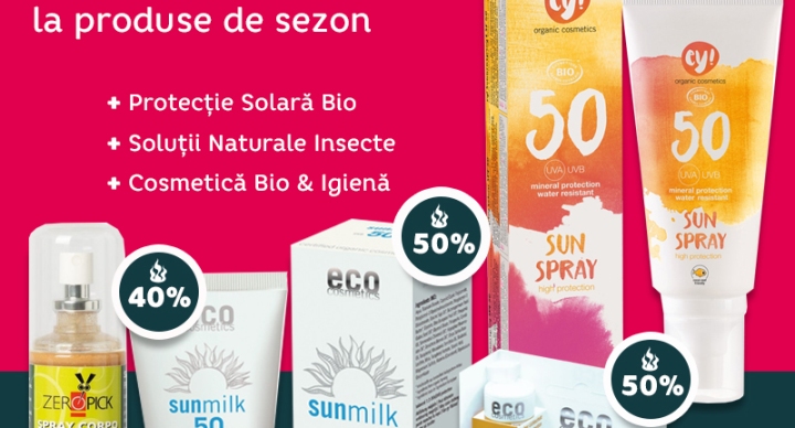 Reduceri incredibile la cosmeticele bio de sezon. Grabeste-te, oferta limitata