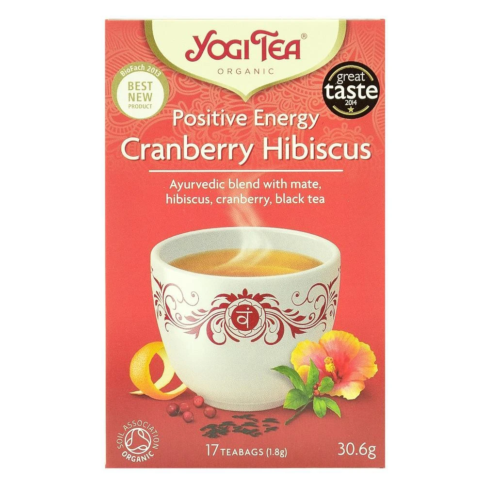 Yogi Tea Positive Energy ceai ayurvedic bio cu mate, merisor, hibiscus si ceai negru