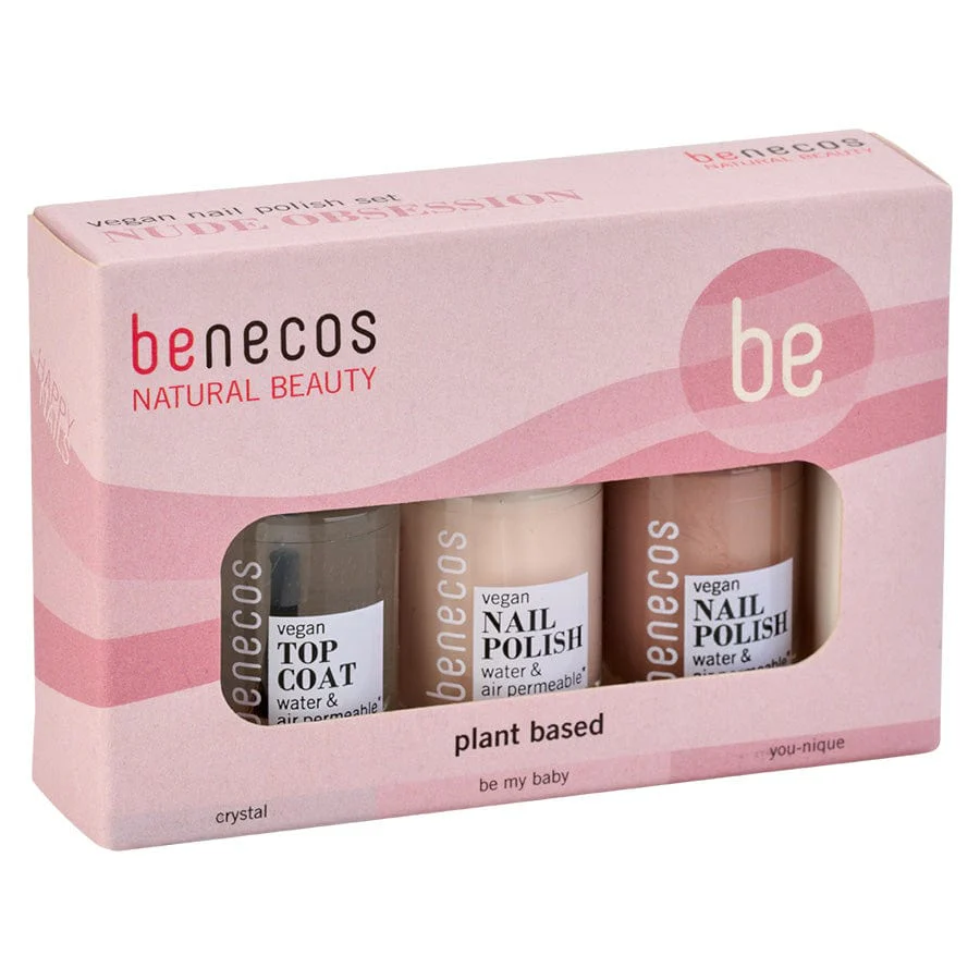 Set lacuri de unghii naturale 20-free, vegane, Nude Obsession - Benecos
