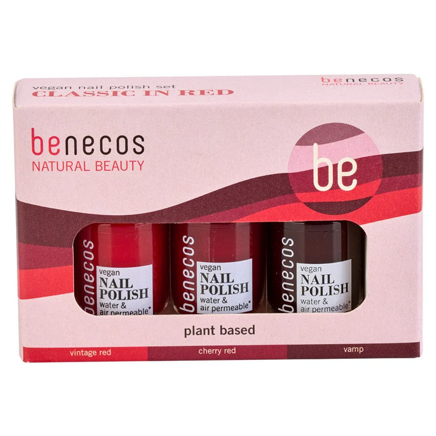 Set lacuri de unghii naturale 20-free, vegane, Classic in Red - Benecos