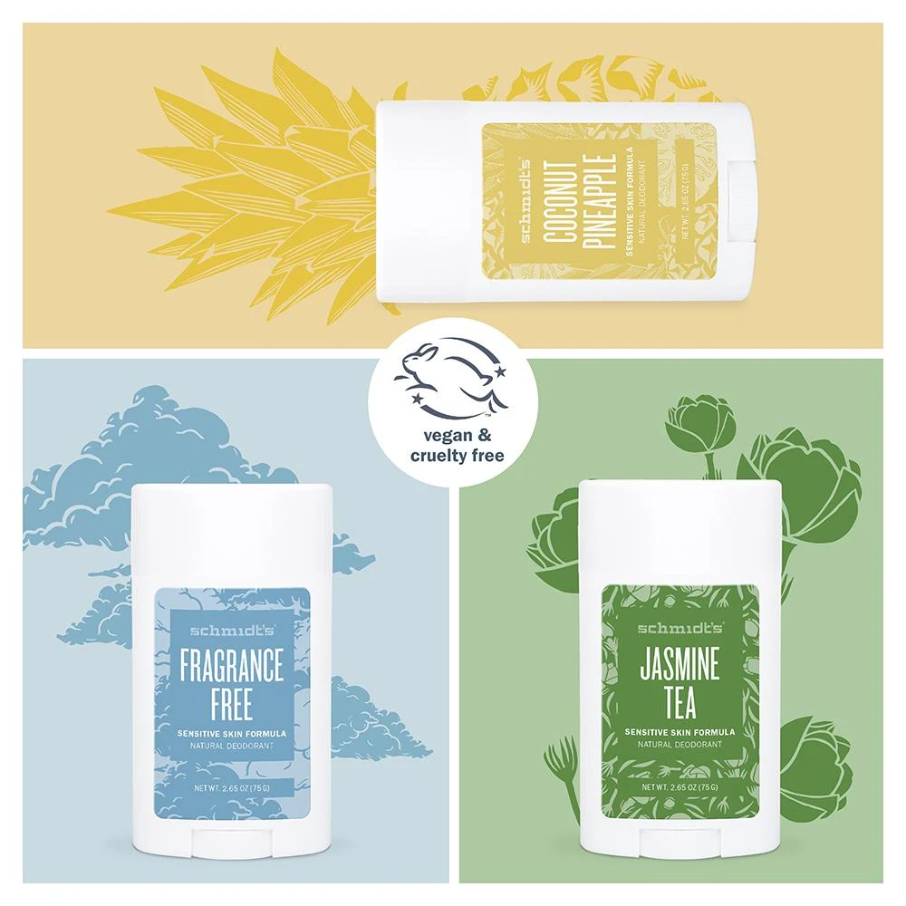 Deodorant stick cu magneziu pentru piele sensibila, Coconut Pineapple - Schmidts's Deodorant