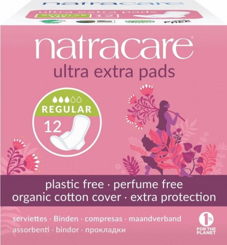 Absorbante Ultra Extra de noapte (3 picaturi), 12 buc - Natracare
