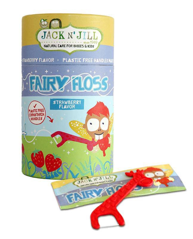 Ata dentara pentru copii cu scobitori biodegradabile, aroma Capsuni - Jack n' Jill