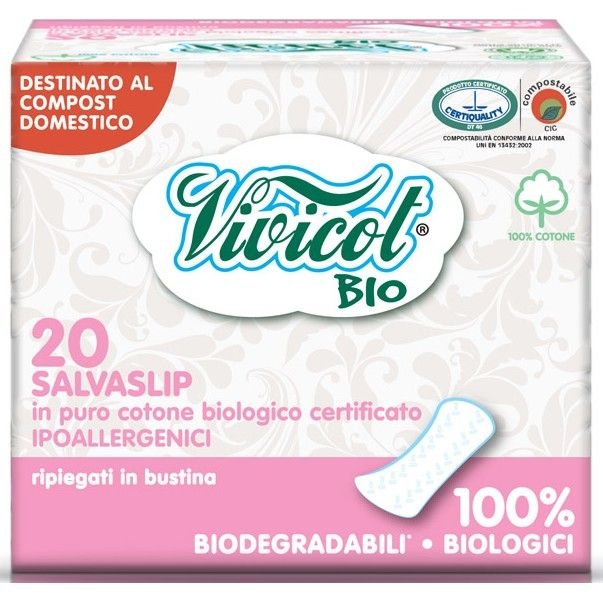 BIO Protej slip ultrasubtire din bumbac organic ambalate individual, 20 buc - VIVICOT BIO