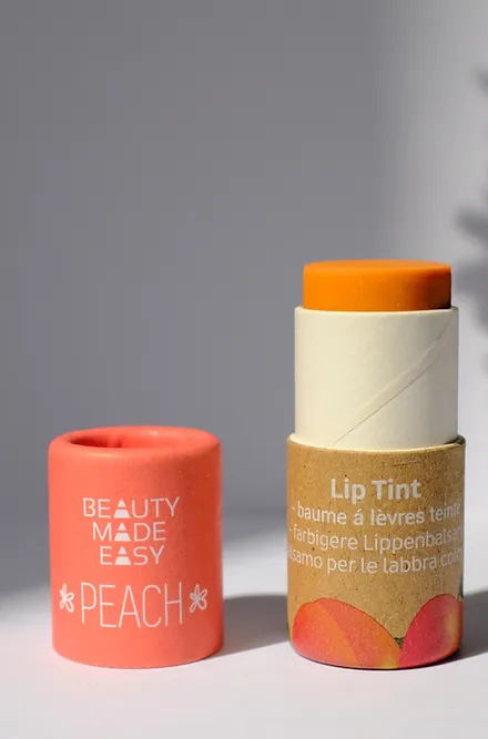 Balsam buze colorat, vegan, zero plastic, PEACH - Beauty Made Easy
