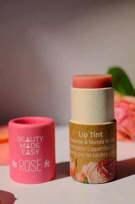 Balsam buze colorat, vegan, zero plastic, ROSE - Beauty Made Easy