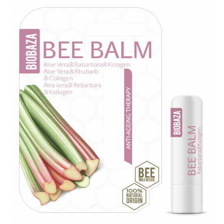 Balsam de buze anti ageing cu aloe, rubarba si colagen - BIOBAZA
