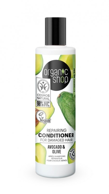 Balsam reparator par deteriorat cu avocado si masline, Avocado Olive, 280 ml - Organic Shop