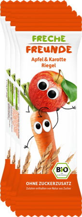 Batoane de cereale cu mar si morcov bio, 4 x 23g - Erdbar