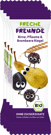 Batoane de cereale cu pere, prune si mure bio, 4 x 23g - Erdbar