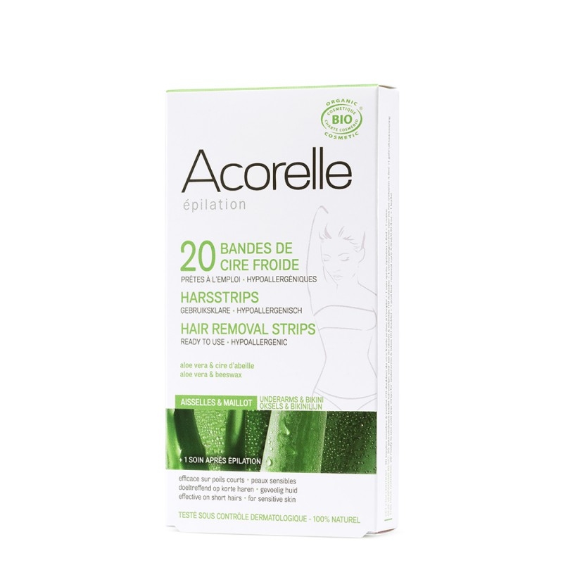 Benzi depilatoare cu ceara rece, axila si inghinal, 20 buc - Acorelle