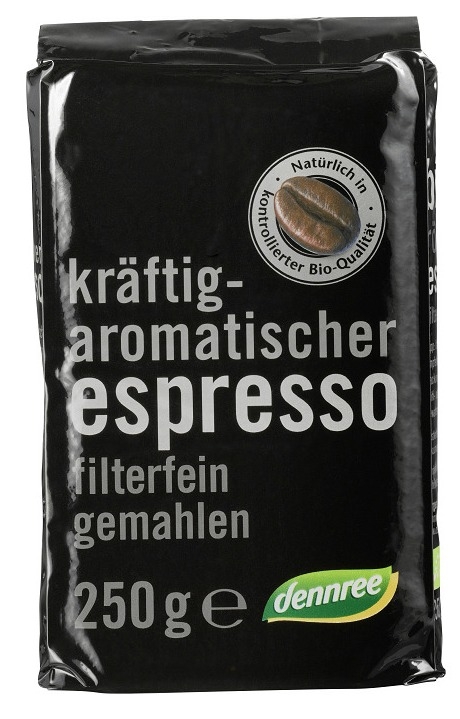 Espresso cafea macinata BIO, 250g - Dennree