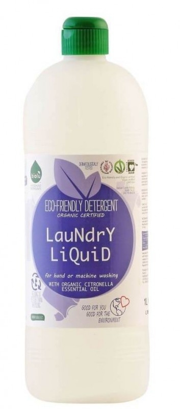 Detergent lichid ecologic pentru rufe albe si colorate cu Lamaie, 1L - Biolu
