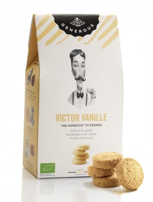 Biscuiti BIO crocanti cu unt si vanilie fara gluten Victor Vanille, 120g - Generous