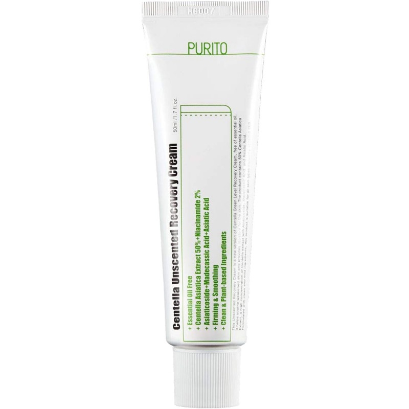 Centella Unscented Recovery Crema fata fara parfum, regeneranta, 50ml - Purito