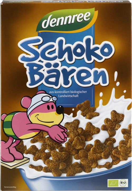 Cereale ursuleti de ciocolata BIO, 250g - Dennree