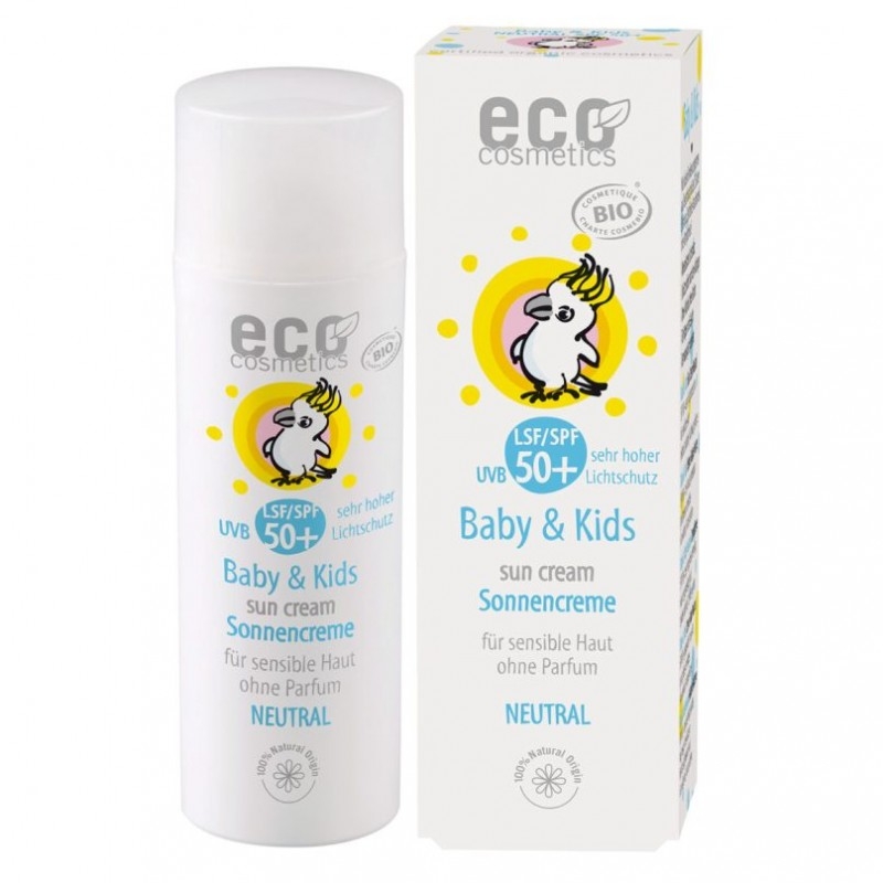 Crema bio protectie solara bebe si copii FPS50+, piele foarte sensibila, FARA PARFUM - Eco Cosmetics