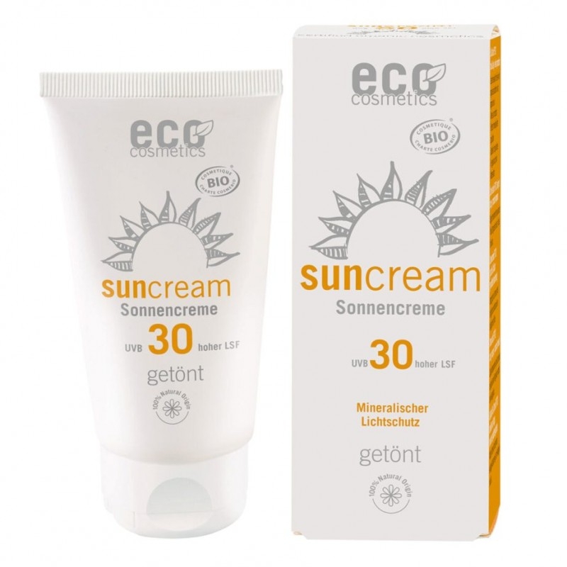 Crema bio protectie solara inalta FPS 30, nuantata - Eco Cosmetics