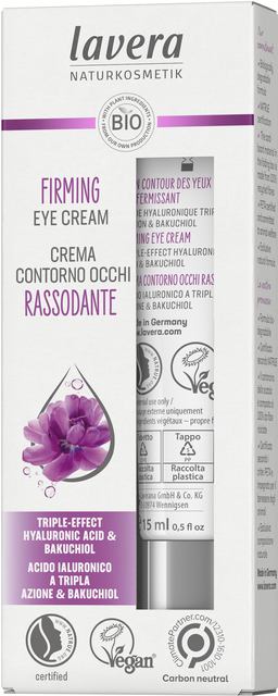 Crema contur ochi antirid fermitate cu acid hialuronic si bakuchiol, 15ml - Lavera