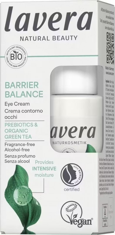 Crema de Ochi Barrier Balance, cu Prebiotice, Anti-cearcane si Calmare, fara Parfum, Unisex, 15ml - LAVERA