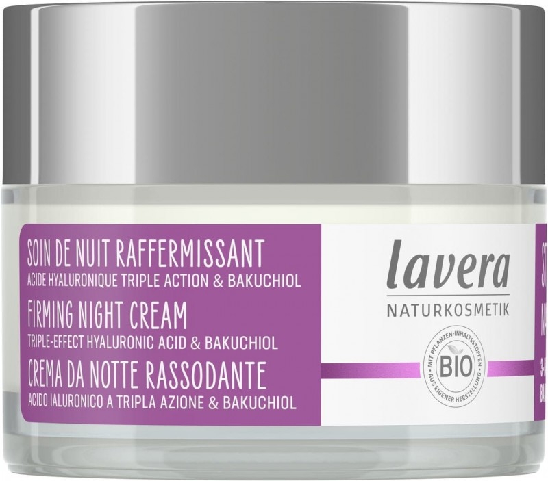 Crema de noapte antirid fermitate cu acid hialuronic si bakuchiol, 50ml - Lavera
