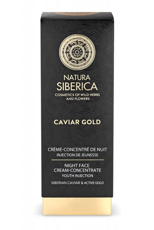 DELISTAT Crema de noapte concentrata antiage Youth Injection cu aur si caviar, Caviar Gold, 30 ml - Natura Siberica