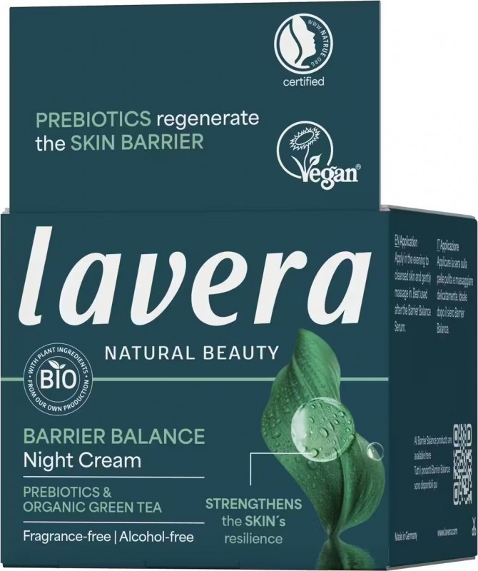 Crema de Noapte Echilibranta Barrier Balance cu Prebiotice, fara Parfum si Alcool, Unisex, 50ml - LAVERA