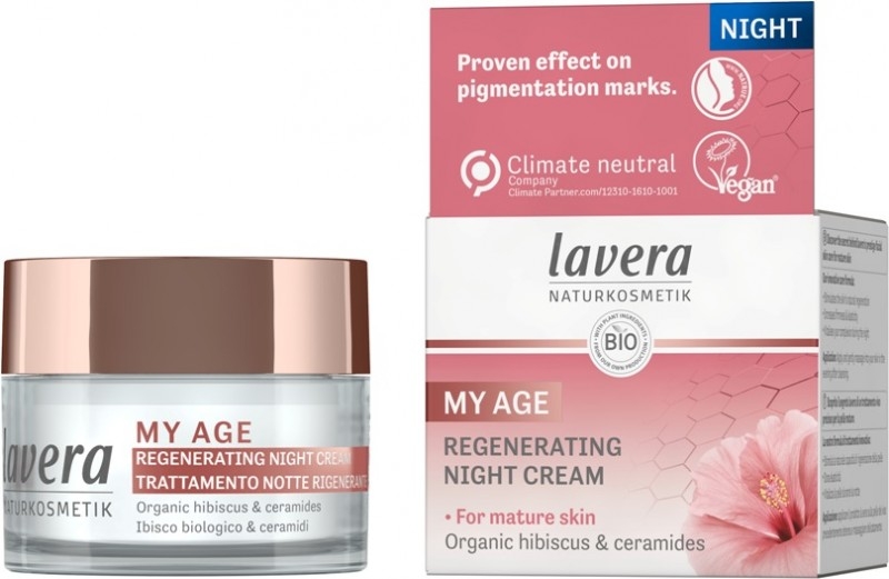 Crema de noapte regeneranta ten matur cu hibiscus si ceramide MY AGE, 50ml - LAVERA