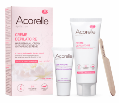 Crema depilatoare naturala pentru fata si zone sensibile, 75ml - Acorelle