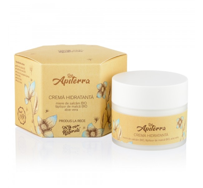 Crema hidratanta cu miere de salcam si laptisor de matca bio, 50ml - Apiterra