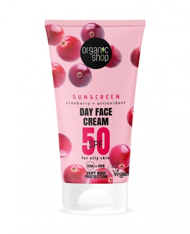 Crema protectie solara ten mixt sau gras, SPF 50 UVA - UVB, 50ml - Organic Shop