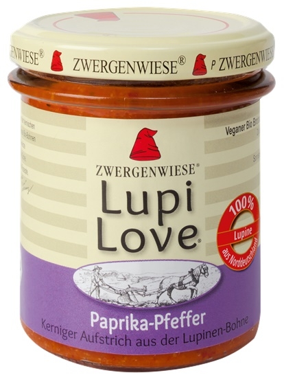 Crema tartinabila din lupin cu ardei si piper, BIO, 165g -  Lupilove