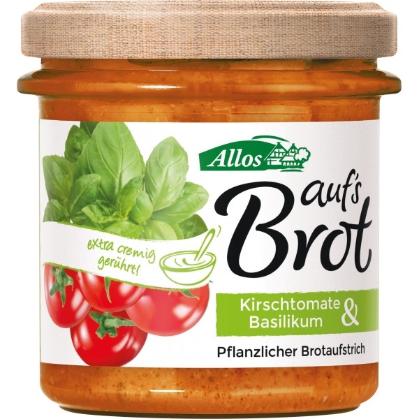 Crema tartinabila BIO vegana rosii   busuioc, 140g - Allos