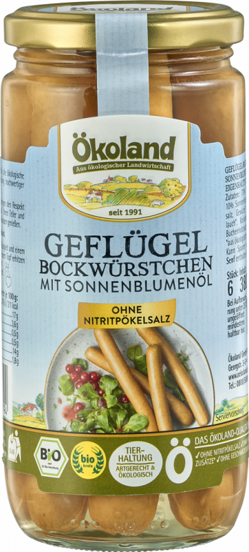 Crenvursti bio din carne de curcan, 380g - Okoland