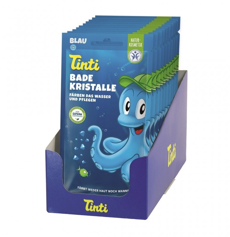 BIO Cristale de baie colorate pentru copii, Albastru - Tinti