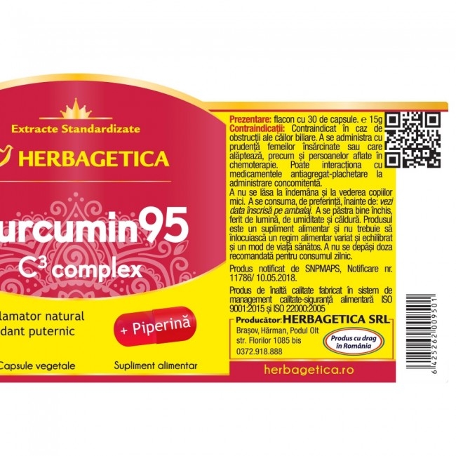 Curcumin95 C3 Complex, 30 capsule  - HERBAGETICA