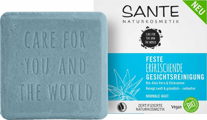 Demachiant solid bio cu aloe vera si extract de chia, 60g - SANTE NATURKOSMETIK