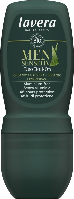 Deo Roll-On barbati lavera Men Sensitive - 48h, fara aluminiu, cu aloe vera si lemongrass