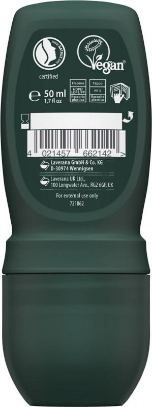 Deo Roll-On barbati lavera Men Sensitive - 48h, fara aluminiu, cu aloe vera si lemongrass