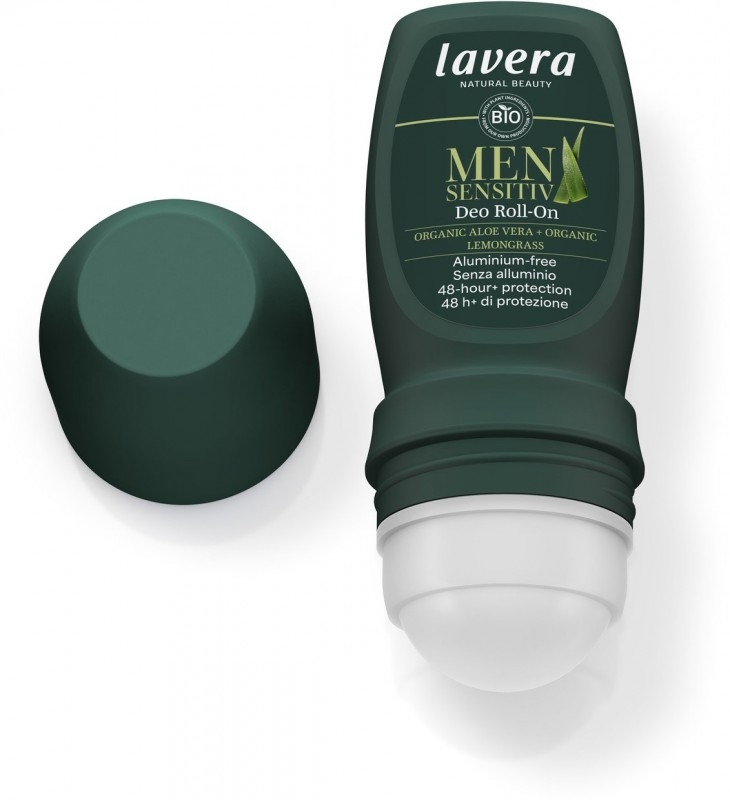 Deo Roll-On barbati lavera Men Sensitive - 48h, fara aluminiu, cu aloe vera si lemongrass