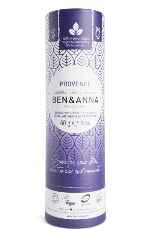 Deodorant stick cu bicarbonat Provence, tub carton 60g - Ben   Anna