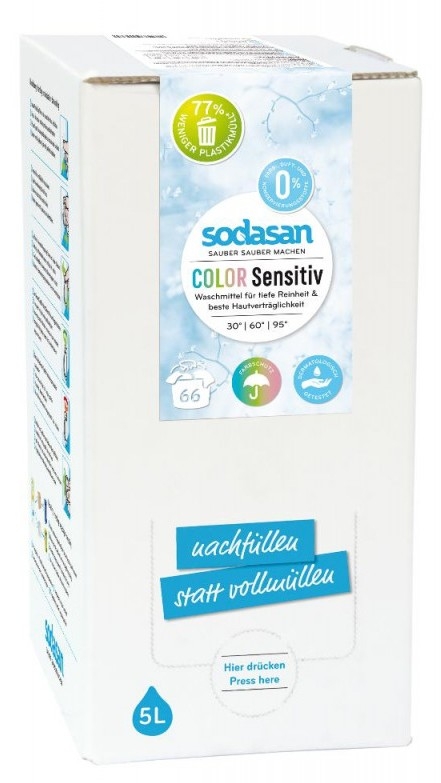 Detergent BIO lichid pentru rufe Sensitive Hipoalergen, 5L- Sodasan