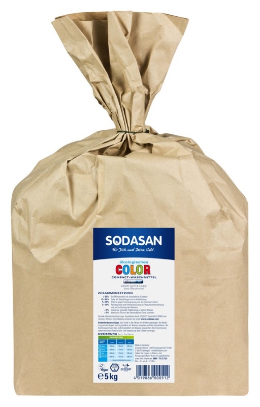 Detergent BIO praf pentru rufe albe si colorate, 5 kg - Sodasan