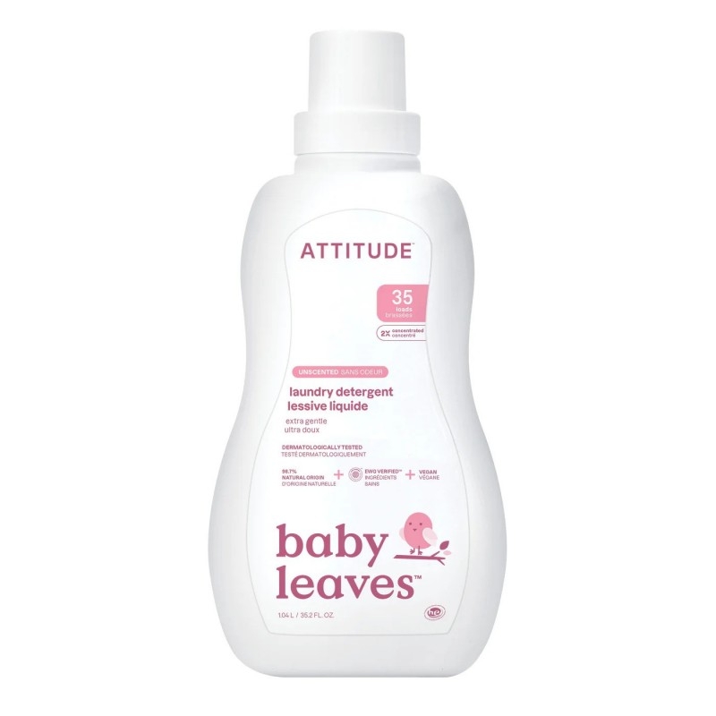 Detergent ECO pentru rufele bebelusilor (35 spalari), FARA PARFUM - ATTITUDE