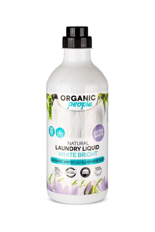 Detergent Lichid de Rufe Ecologic Organic People White Bright, pentru Rufe Albe, 1L