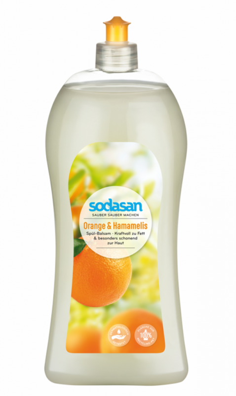 Detergent de vase cu balsam Portocala si Hamamelis, 1L - Sodasan