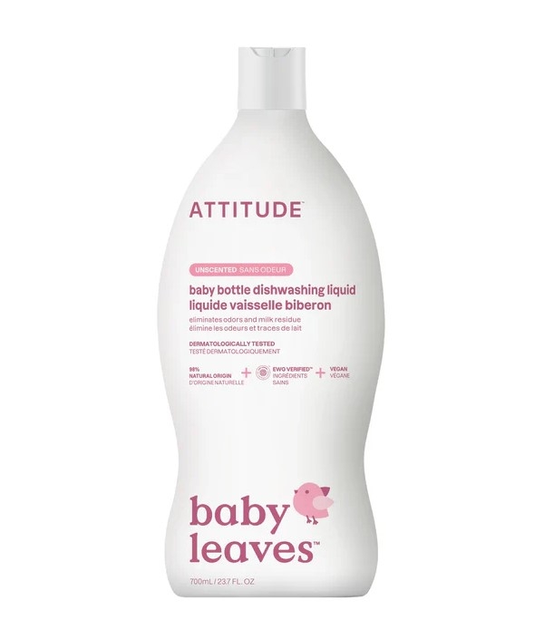Detergent ecologic de spalat vase si biberoane FARA PARFUM, 700 ml - ATTITUDE