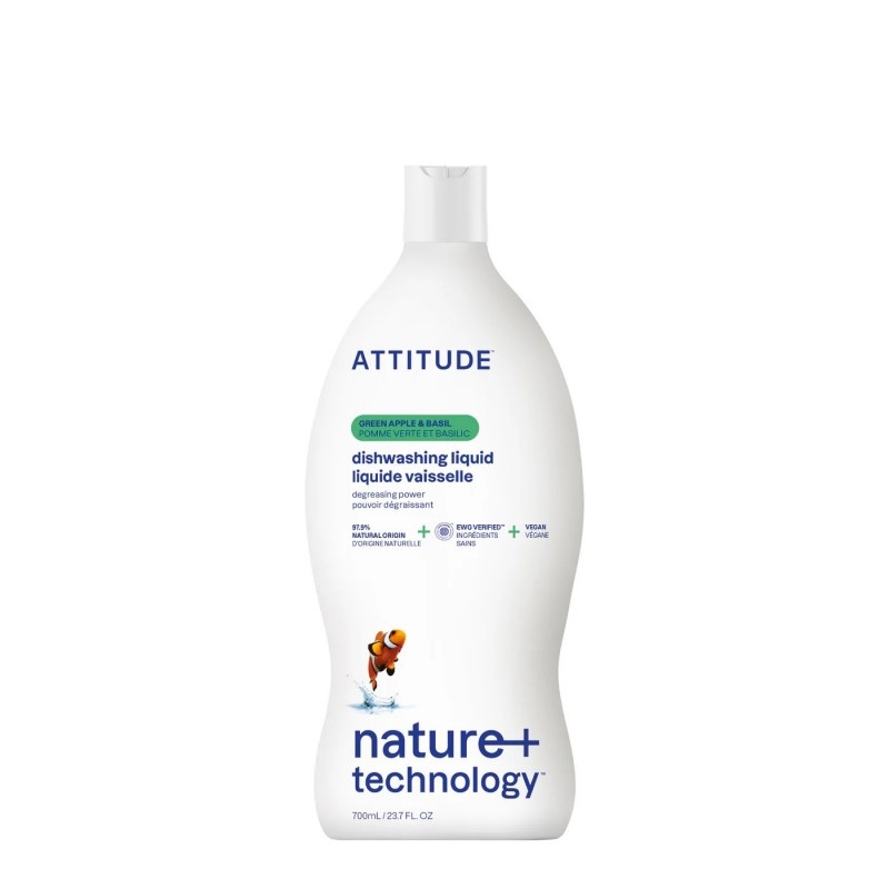 Detergent ecologic de spalat vase si biberoane Mar verde si Busuioc, 700 ml - ATTITUDE