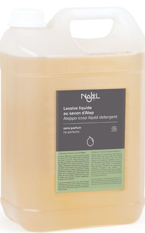 Detergent ecologic pentru rufe cu sapun de Alep, fara parfum, 5L - NAJEL