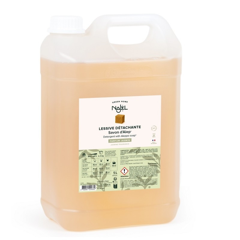 Detergent lichid pentru rufe cu sapun de Alep si iasomie, 5L - NAJEL
